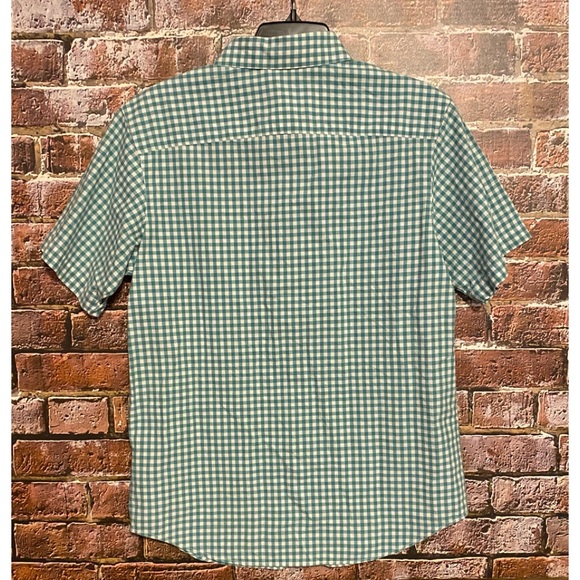 NWT Mens Columbia Short Sleeve Button Down Shirt SZ S Green/White Check - Picture 2 of 5
